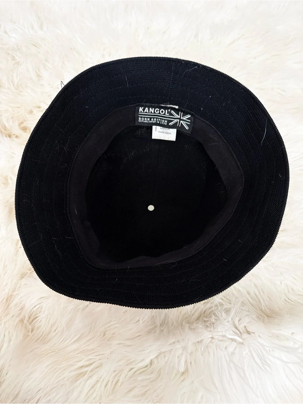 Kangol Black Bucket Hat with White Logo - Picture 2 of 3